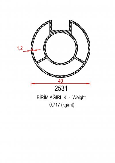 Oval Küpeşte 40 Lık Boru